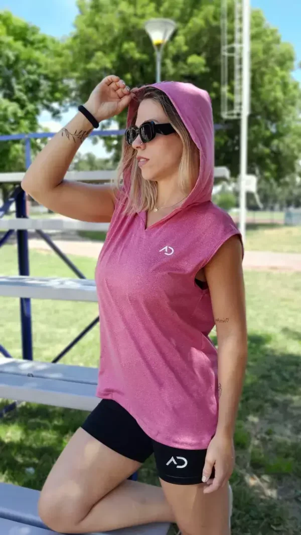 Musculosa con capucha viscosa, unisex A955