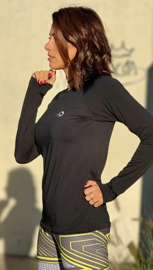 Polera Termica Larga Negra 90-