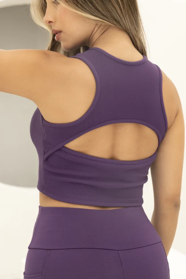 Top Largo Violeta de Otoman Dorso