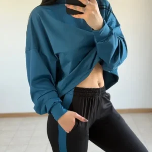 Romal Babucha Combinada Negro y Azú-1